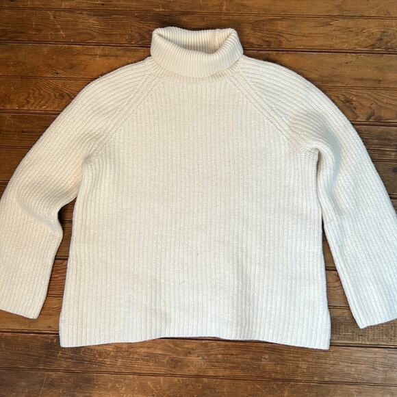 Aritzia Wilfred high neck wool chunky cropped sweater cream size small - Picture 1 of 7